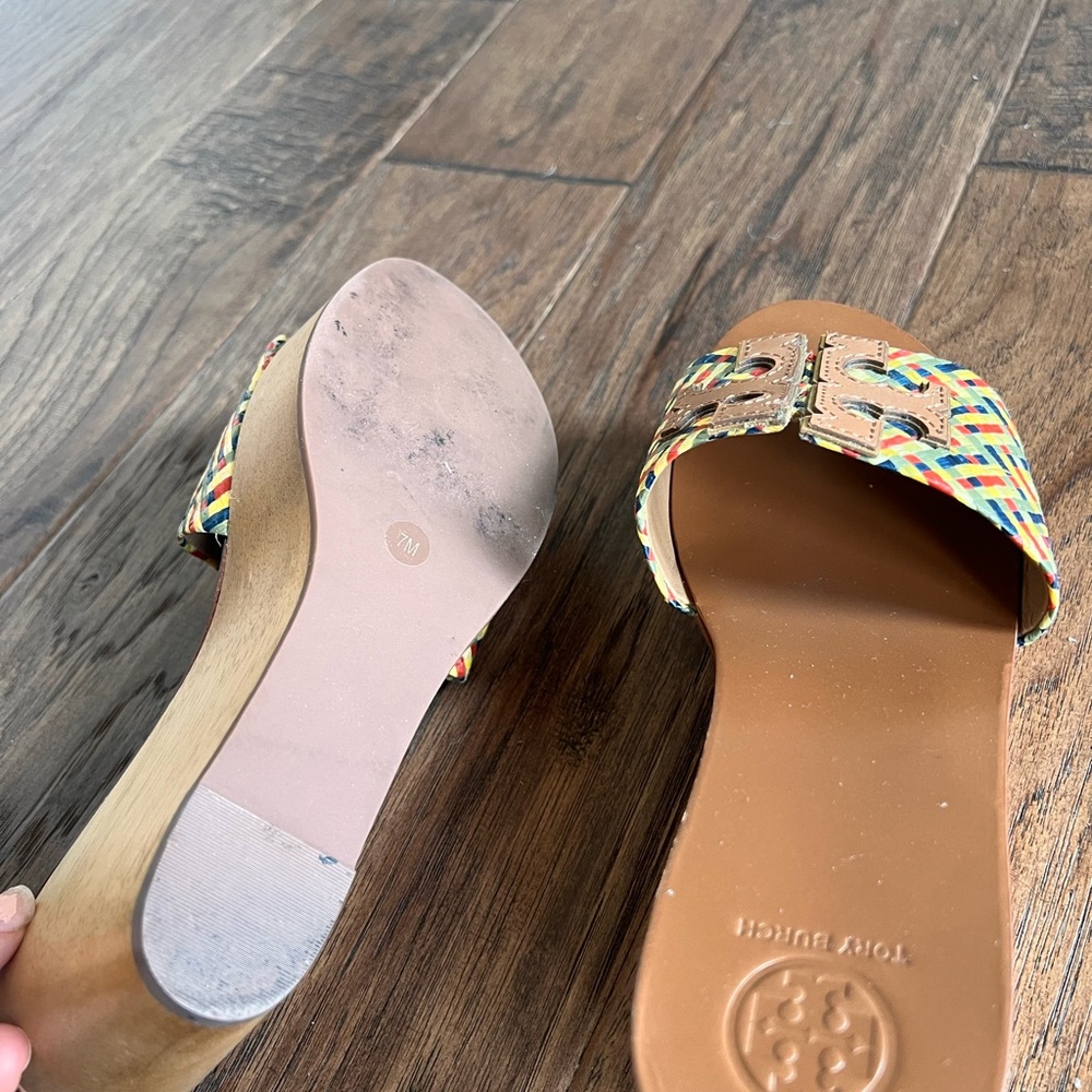 Tory Burch Multicolor Woven Platform Sandals - Picture 5 of 8
